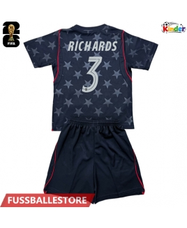 Günstige Vereinigte Staaten Chris Richards #3 Auswärts Trikotsatzt Kinder WM 2026 Kurzarm (+ Kurze Hosen)